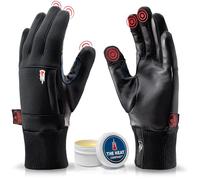THE HEAT COMPANY Durable Liner Pro - Guanti in pelle per touchscreen da uomo foderati - Qualità premium - Guanti termici da donna - Guanti invernali in pelle - antivento