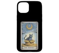 The Hermit Tarocco Card Cat in Box Mystic Funny Cat Custodia per iPhone 15 Plus