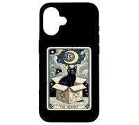 The Hermit Tarocco Card Cat in Box Mystic Funny Cat Custodia per iPhone 16