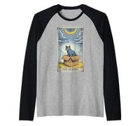 The Hermit Tarocco Card Cat in Box Mystic Funny Cat Maglia con Maniche Raglan