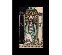 The High Priestess | 6x9 Paperback Lined Journal featuring a tarot card from the Rider-Waite Tarot Deck - Black and Gold