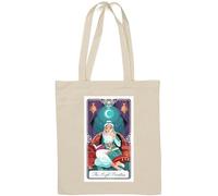 The High Priestess Tarot Card Art Logo Natural Cotton Tote Bag Bianco