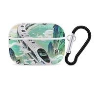 The High-Speed Rail is Speeding AirPod Pro, cover rigida antigraffio in policarbonato con portachiavi, accessorio per AirPod Pro 2°/1° custodia per donne e uomini, stile bianco