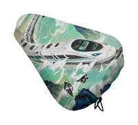 The High-Speed Rail is Speeding Bike Seat Cover con coulisse, impermeabile cuscino per sedili della bicicletta protezione solare e antipolvere, copertura antipioggia unisex per mountain bike