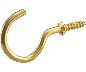 The Hillman Group 320397 1/2" Solid Brass Cup Hook 100-pack
