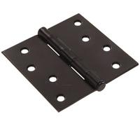 The Hillman Group 852822 10,2 cm Residential Door Hinge - Square Corner - Removable pin - Full Mortise - Black Finish 1-pack