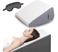 The Hiquo Wedge Pillow with 100% Silk Sleep Mask, Bed Wedge Pillow for Headboard, Adjustable Wedge Pillows Set for After Surgery, Acid Reflux Relief, Sleeping, Back Pain Relief (Without Neck Pillow)