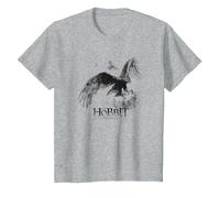The Hobbit Great Eagle Sketch Maglietta, Bambini, Grigio Melange, 3 Anni