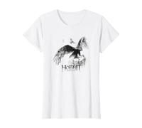 The Hobbit Great Eagle Sketch Maglietta, Donna, Bianco, L