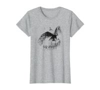 The Hobbit Great Eagle Sketch Maglietta, Donna, Grigio Melange, S