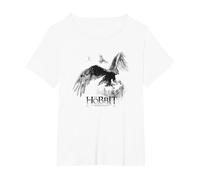 The Hobbit Great Eagle Sketch Maglietta, Donna Plus-Size, Bianco, 4X