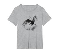 The Hobbit Great Eagle Sketch Maglietta, Donna Plus-Size, Grigio Melange, 2X