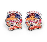 The Hoff Loves You Gift Pin Badge Hasselhoff 80's design a tema 80, 3 x 3 cm, set di 2