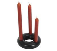 The home deco factory Candelieri, porta candele SUPPORT 3 BOUGIES NOIR M24 in Nero Unica