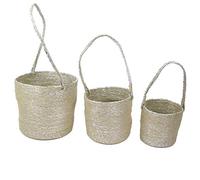 The Home Deco Factory Cestino da Appendere, Argento, Set di 3