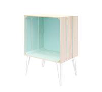 THE HOME DECO FACTORY hd3909 Mobile Cassettina Metallo/Pin Verde 42 X 42 X 45.5 cm