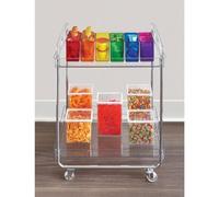 The Home Edit by iDesign Carrello rotante trasparente a 2 ripiani con ruote bloc