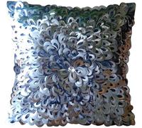 The HomeCentric Argento 60x60 cm Art Silk Federa Guanciale, Seta Federe, Moderno Astratto Coperture fittizie europee - Metallic Floral
