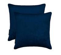 The HomeCentric Blu navy Decorativo Fodera per cuscino 50x50 cm | Set di 2 Moderno Velluto Fodera per cuscino | Tinta unita Federe per divano, camera da letto e soggiorno, Navy Blue Velvet