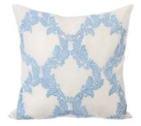 The HomeCentric Blu Set di 2, 40x40 cm Art Silk Fodere per cuscini con cerniera, Ricamo Seta Cuscino Home Decor, Vittoriano Toile Francese Federe - French Riviera