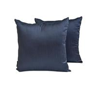 The HomeCentric Decorativo Blu notte Fodere per cuscini Confezione da 2, 40 x 40 cm Seta d'arte Cuscino Semplice e solido, Fodera per cuscino Solido, Moderno Fodere per cuscini - Midnight Blue Luxury