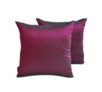 The HomeCentric Decorativo Fucsia e verde Fodera per cuscino Set di 2, 45x45 cm Seta Cuscino Solido, Fodera per cuscino, Solido Cuscino, Moderno Fodera per cuscino - Fuchsia Green Luxury
