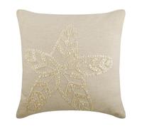 The HomeCentric Ecru 30x30 cm Lino Di Cotone Federa Cuscino, Stella Marina, Madreperla Beige Cotone Fodere per cuscini Accent, Stile Spiaggia Creature Marine - Starfish Pearls