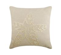 The HomeCentric Ecru 45x45 cm Lino Di Cotone Cuscini di tiro per divano, Stella Marina, Madreperla Beige Cotone Cuscino Divano, Stile Spiaggia Creature Marine Federa - Starfish Pearls