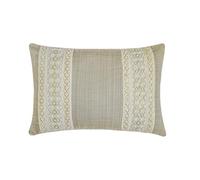 The HomeCentric Federa per cuscino lombare decorativa grigia, 30,5 x 35,6 cm, in lino bohémien, a righe, in pizzo perlato, per camera da letto, divano e divano, decorazione per la casa, trama perlata