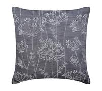 The HomeCentric Grigio Antracite Set di 2, 40x40 cm Art Silk Designer Toss Pillows, Ricamo Grigio Seta Federa Lettino, Contemporaneo Natura e Fiori Federe per cuscini - Willow Splendor