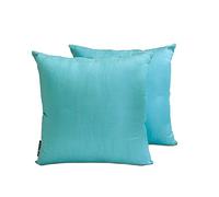 The HomeCentric Lusso Mare verde Fodere per cuscini, Confezione da 2, 35 x 35 cm Seta d'arte Cuscino Semplice e Fodera per cuscino con, Solido Cuscino, Moderno Fodere per cuscini - Sea Green Luxury