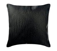 The HomeCentric Nero Set di 2, 35x35 cm Ecopelle E Pelle Scamosciata Designer Toss Pillows, Pelle e camoscio Federa Lettino, Moderno Animale Federe per cuscini - Black Diamond
