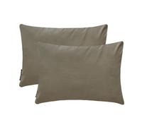 The HomeCentric Talpa Lusso Copricuscino oblungo 50x75 cm | Set di 2 Moderno Velluto Fodera per cuscino | Solido semplice Federe per divano, sofà e letto, arredamento per la casa - Taupe Velvet Dream