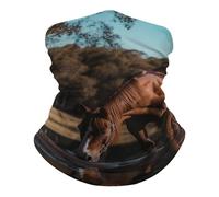 The Horse Is Drinking Water 26X30Cm Lavabile Protezione del Viso Unisex Fascia per Capelli per attività Adulto Bambini