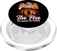 The Hotter The Fire The Cooler The Fighter Citazione Pompiere PopSockets PopGrip per MagSafe