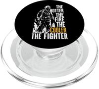 The Hotter The Fire The Cooler The Fighter Citazione Pompiere PopSockets PopGrip per MagSafe