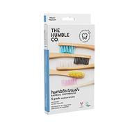 The Humble Co. Spazzolino da denti in bambù, confezione da 5 pezzi, setole medie, biodegradabile, ecologico, vegano per l'igiene orale quotidiana, approvato dai dentisti