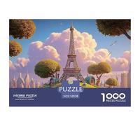 The Iconic Eiffel Tower 1000 Pezzi Cartone Robusto Puzzle Cloud-top Fairy Cottage Sfida Unica Gioco Per Famiglie Puzzle Decorazioni Per La Casa 52x38cm/1000pcs
