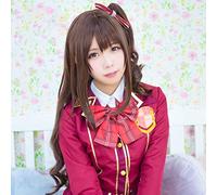 THE IDOLM CINDERELLA GIRLS Parrucca cosplay Shimamura Uzuki per donna Parrucca sintetica riccia ondulata Anime Costume Party Marrone Rosso