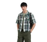 The Indian Garage Co Camicia da resort a quadri oversize da uomo, verde, 50