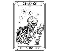 The Infinite Scroller Tarot Card Journal - A Gothic Skeleton Notebook for Eternal Phone Scrollers