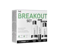 The INKEY List Breakout Set, detergente all'acido salicilico, siero di niacinamide e acido succinico, set per la cura della pelle, mirato alle eruzioni cutanee, per pelli soggette a imperfezioni