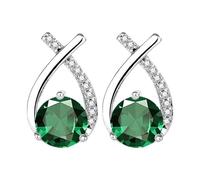 The Inlaid Fishtail Zircon Earrings Shine Brightly Perfectly Showing The Elegant Temperament and Personality. Orecchini in argento 925, Taglia unica, lega di zinco, Nessuna pietra preziosa