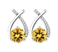 The Inlaid Fishtail Zircon Earrings Shine Brightly Perfectly Showing The Elegant Temperament and Personality. Orecchini in argento 925, Taglia unica, lega di zinco, Nessuna pietra preziosa