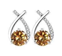 The Inlaid Fishtail Zircon Earrings Shine Brightly Perfectly Showing The Elegant Temperament and Personality. Orecchini in argento 925, Taglia unica, lega di zinco, Nessuna pietra preziosa