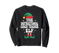 The Instructional Coach Teacher Elf Funny Christmas Matching Felpa