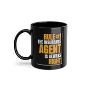 The Insurance Agent Is Always Right Life Berater Tazza da caffè | Health Care Agente Salute Agente Assicurativo Tazza Nero (10313W)