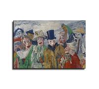 The Intrigue James Ensor Wall Art - Poster su tela con stampa a olio per soggiorno, decorazione per la casa, 60 x 90 cm