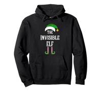 The Invisible Elf Easy Xmas Costume Famiglia Gruppo Natale Felpa con Cappuccio