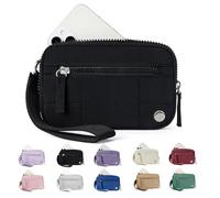 The Iris' Wallet 2nd Gen, The Iris' Wallet, Wristlet Wallets Waterproof Nylon Quilted Wallet With 3 Zipper Purse for Travel Credit Card Holder (Black)